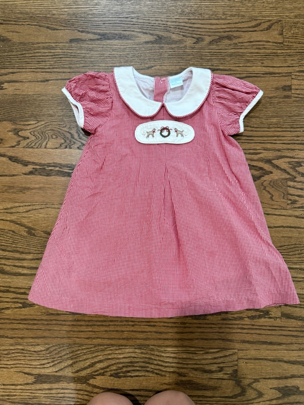 Darby Fallon Clark x Edgehill Collection Red Gingham Dress with White Collar 2T